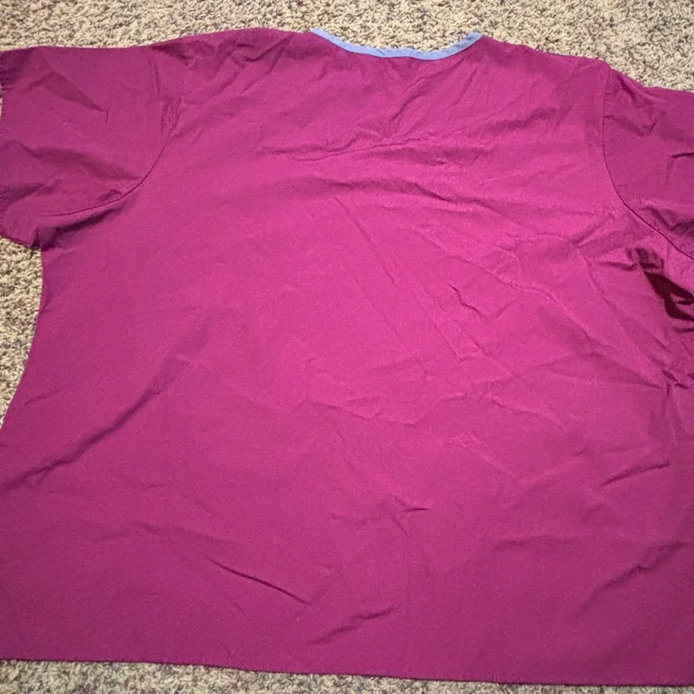 WonderWink Plus Size Scrub Top 3X Burgundy Medical Uniform Nurse - Picture 5 of 6